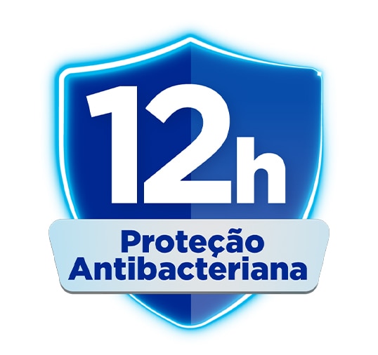 12 horas de proteção antibacteriana com Protex Nutri Protect