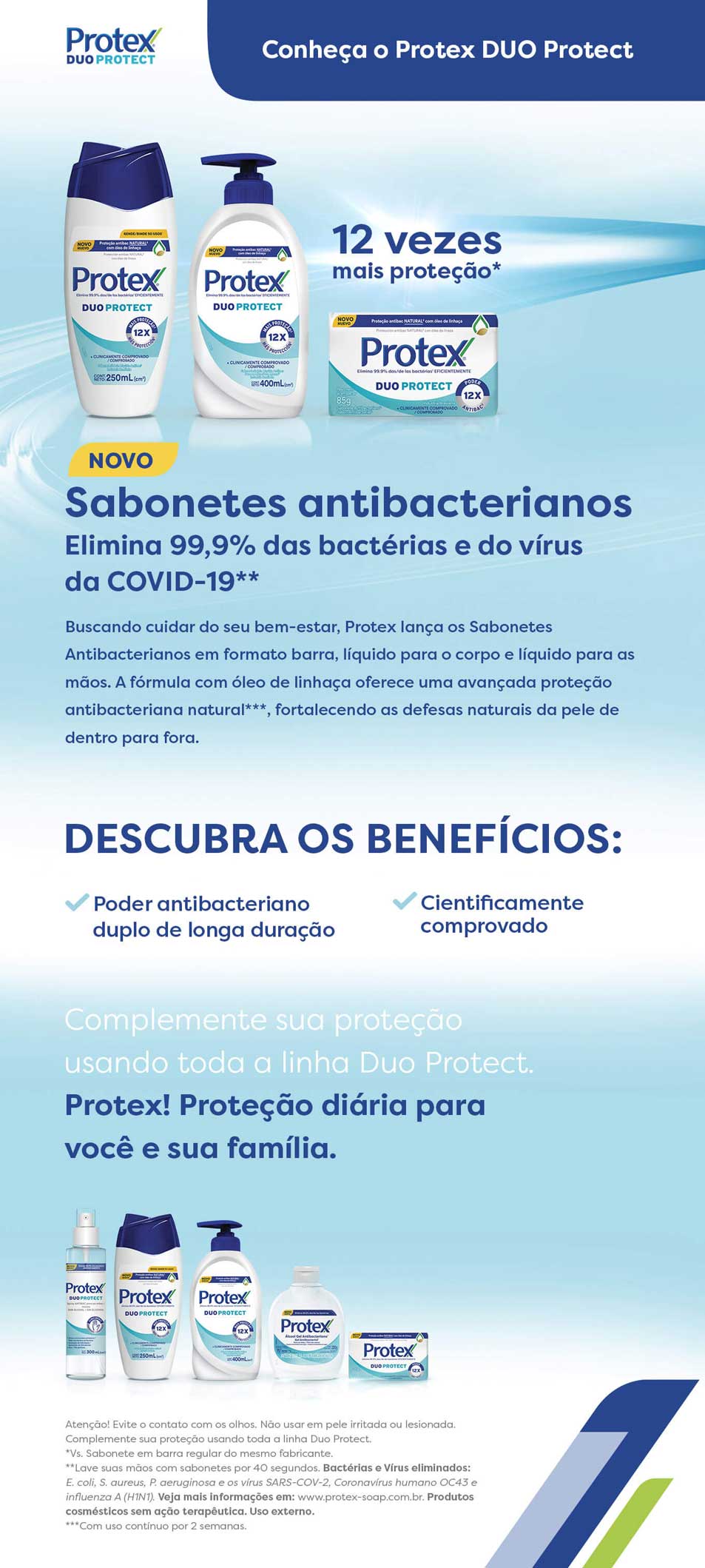 Descubra os novos sabonetes antibacterianos Protex Duo Protect