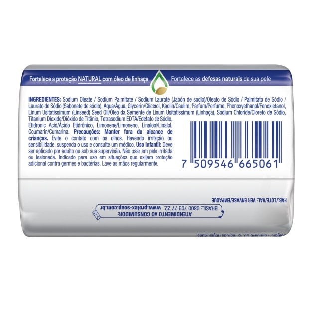 Sabonete antibacteriano em barra Protex Duo Protect com óleo de linhaça 85g Sabonete antibacteriano em barra Protex Duo Protect com óleo de linhaça 85g