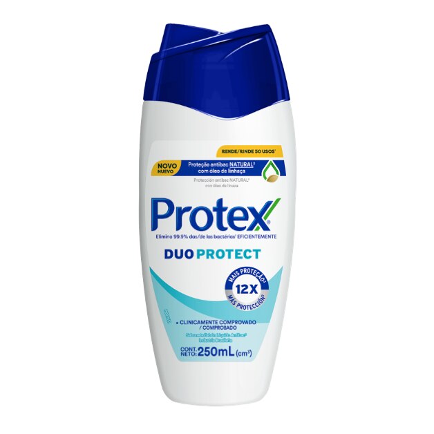 Sabonete líquido antibacteriano Protex Duo Protect com óleo de linhaça 250 ml Sabonete líquido antibacteriano Protex Duo Protect com óleo de linhaça 250 ml