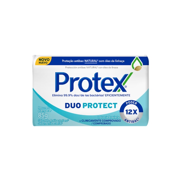 Sabonete antibacteriano em barra Protex Duo Protect com óleo de linhaça 85g