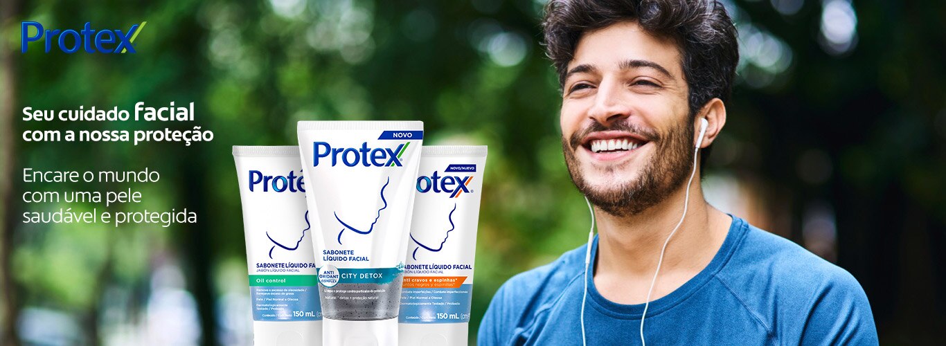 Protex Linha Facial. Seu cuidado facial com a nossa proteção. Protex Linha Facial. Seu cuidado facial com a nossa proteção.