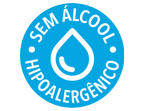 Sem álcool Hipoalergênico