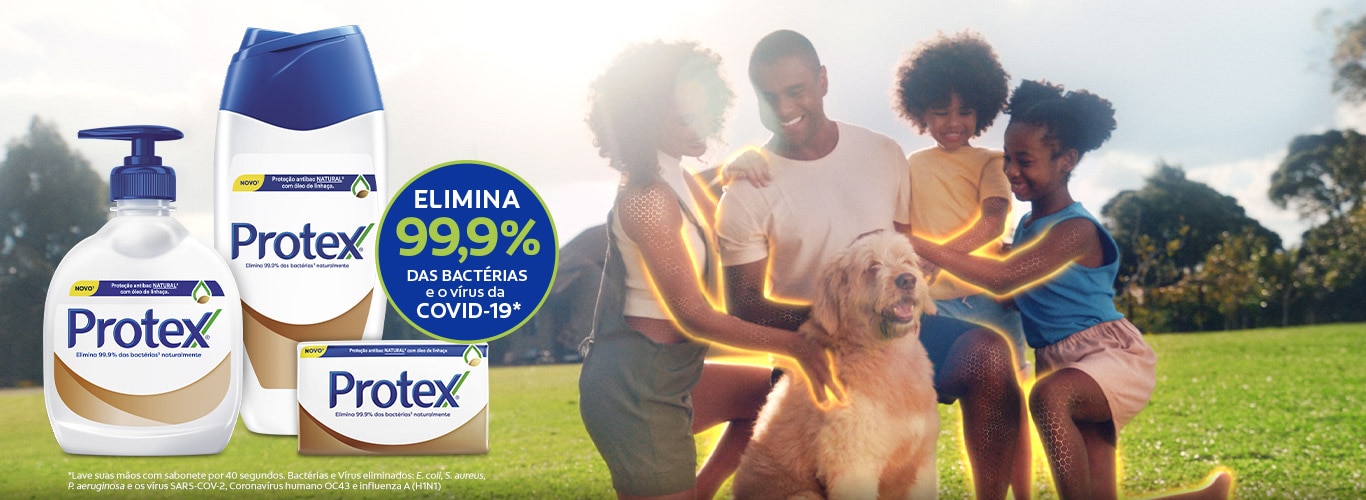 Protex elimina 99,9% das bactérias e o vírus da COVID-19 Protex elimina 99,9% das bactérias e o vírus da COVID-19